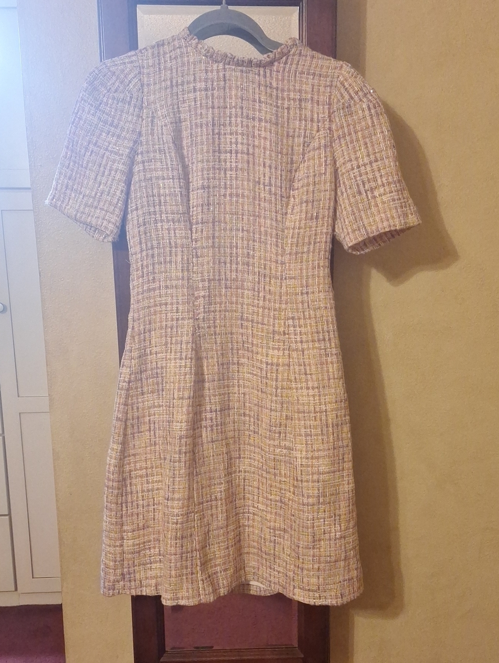 Nanette Lepore Pastel Tweed Mini Dress - Pink & Cream With Shimmer. Size 6